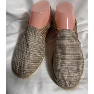 Toni Pons Nuria Closed Toe Espadrille Slingback Sandals Metallic Tan Gold Sz 9